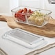 image 3 of Clear Glass Butter Dish With Lid 2 Compartment | Clear | 2 Dishes | 1