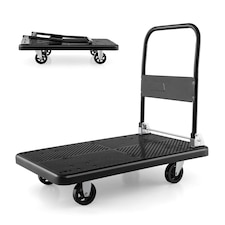 Folding Push Cart Dolly Rolling Flatbed Luggage Cart W/ 360° Swivel Wheels 400kg