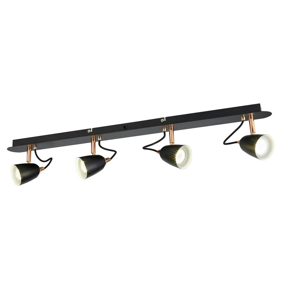 image 1 of Petra 4 Light Black Ceiling Spotlight Bar