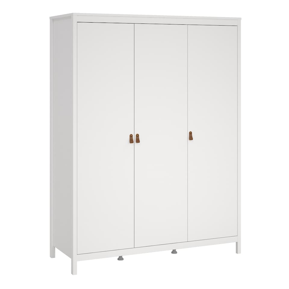 image 1 of Barcelona Wardrobe with 3 Doors in White