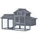 image 6 of PawHut Chicken Coop Hen Cage Small Animal Hutch Nesting Box Outdoor Run Grey