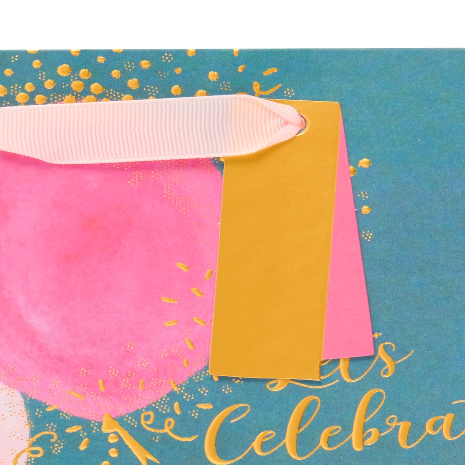 image 1 of Multipack of 3 Medium Gift Bags | Party Bags for Presents | Birthdays | For Her/Friend | Pink Balloons Design