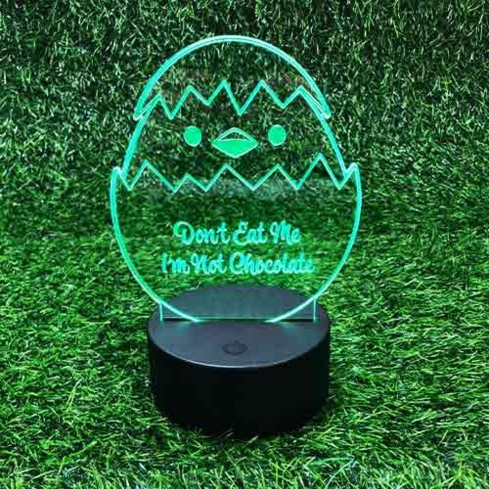 image 1 of Easter Hatchling Clear Acrylic Sign with LED Light Base