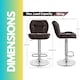 image 7 of Set Of 2 Height Adjustable 360 Swivel Barstools With Backrest Brown Brown