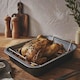 image 5 of 36cm Non-Stick Stainless Steel Curved Roasting Rack & Tray for Ovens Silver