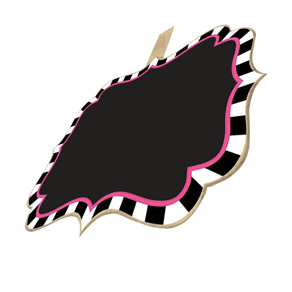 image 1 of Amscan Chalk Board Tea Party Chalkboard Sign (Pack of 8) - Black/White/Pink - One Size