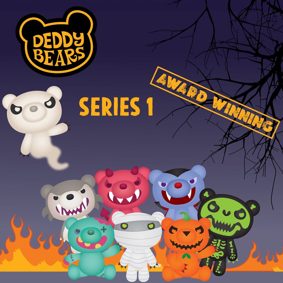 image 1 of vfm-estore Deddy Bears Blind Bag Soft Toy 10cm - Halloween Multi-Colour