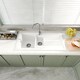 image 2 of Balterley Traditional 101cm 1.5 Bowl Fireclay Inset Kitchen Sink & Drainer & Wastes | White | White