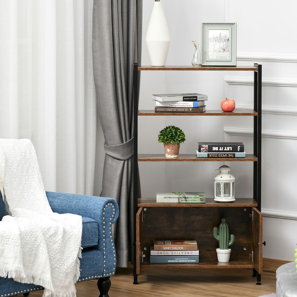 image 1 of HOMCOM Multifunctional Bookshelf Storage Cabinet Bookcase w/ Shelves
