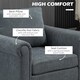 image 5 of HOMCOM Vintage Armchair Fabric Accent Chair with Wood Legs Grey