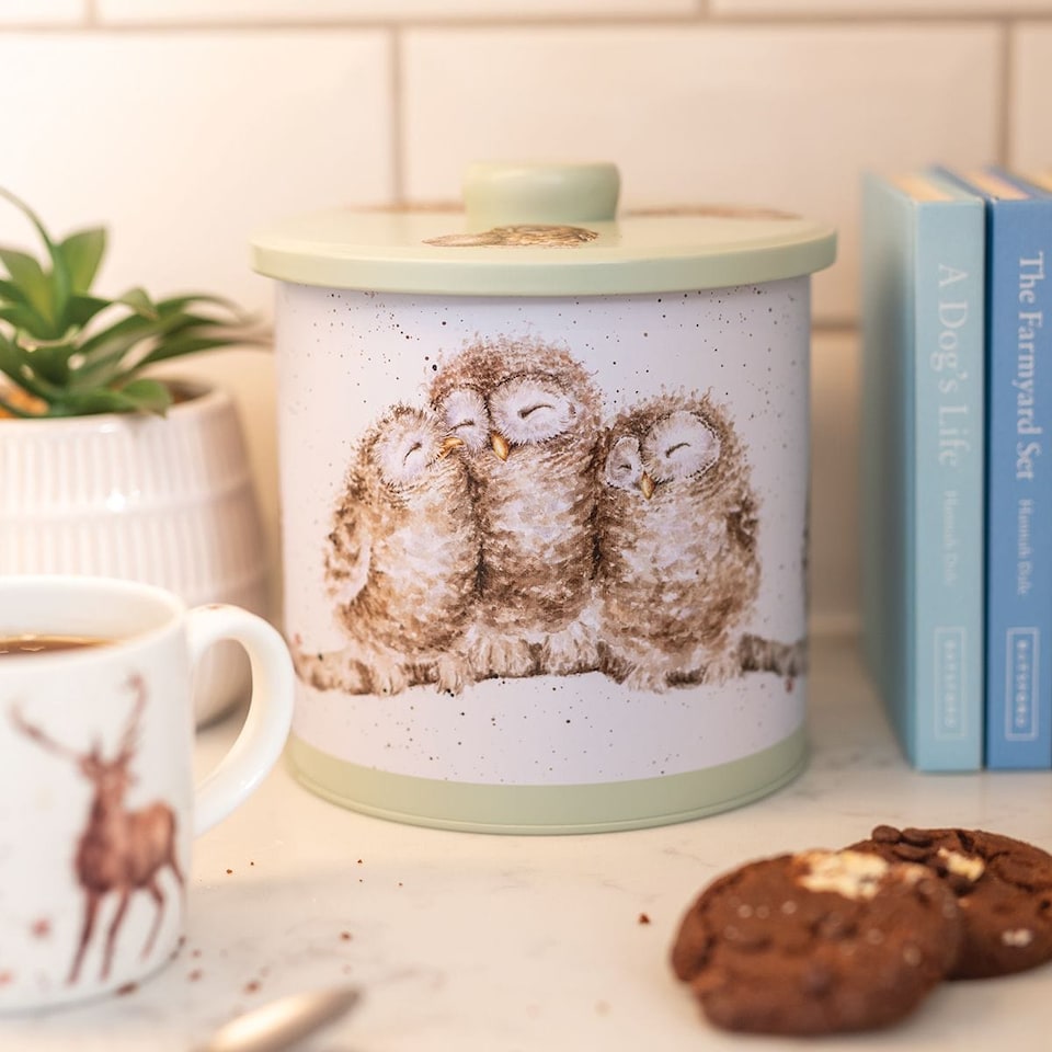 image 1 of Wrendale Designs Owl Biscuit Barrel, Green