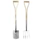 image 4 of Kent & Stowe Kids Spade & Fork Set, 2-Piece Children's Garden Tools, Ash Handles, Stainless Steel