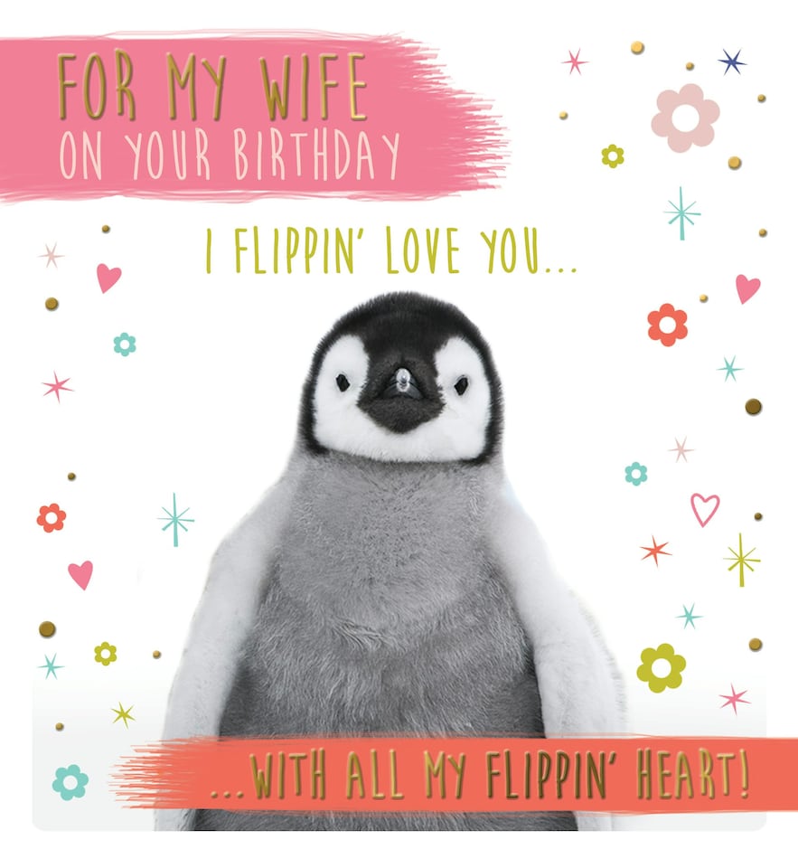 image 1 of For My Wife I Flippin' Love You - Cute Wife Birthday Card