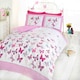 image 1 of Flutter Butterfly Polycotton Reversible Duvet Cover Set with Pillowcase Pink | King