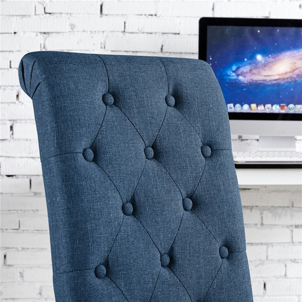 image 1 of Yaheetech Set of 2 Classic PU Leather Dining Chairs Blue