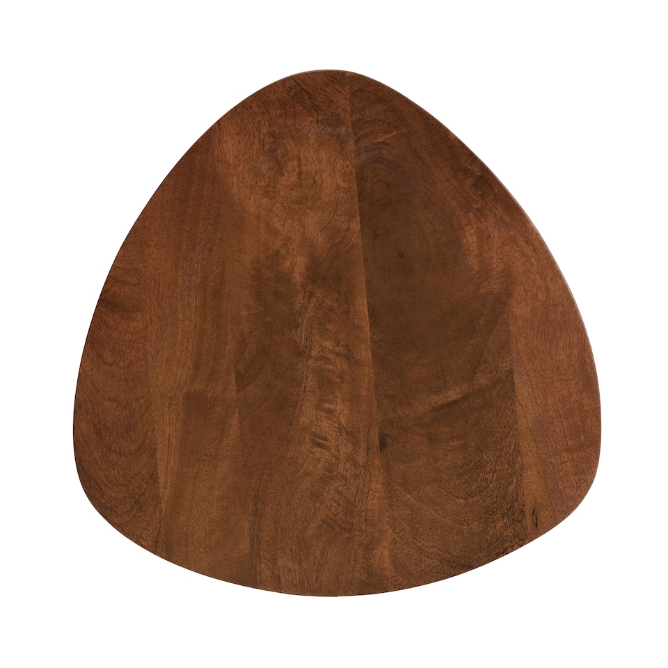 image 1 of MH London Tora Triangle Side Table, Mango Wood End Table with Tripod Legs