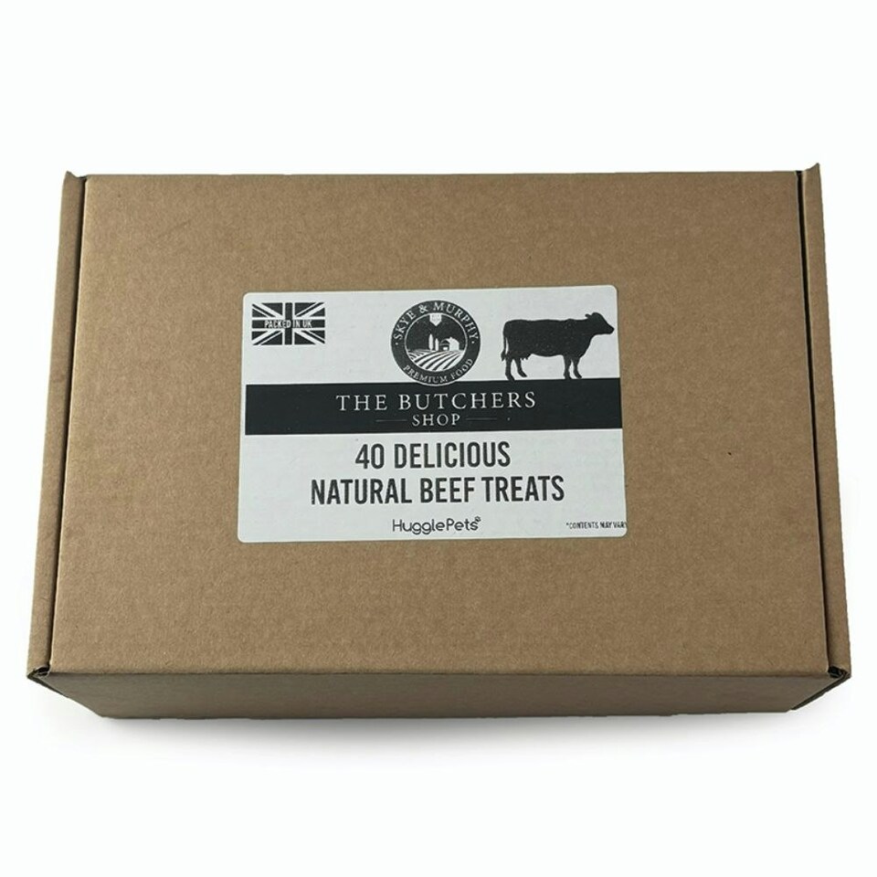 image 1 of HugglePets Assorted Natural Beef Dog Treat Box (40 pcs)