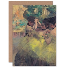 Edgar Degas Yellow Dancers Wings Blank Art Card