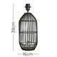image 3 of ValueLights Contemporary Large Matt Black Rattan Cylinder Table Lamp Base