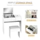image 5 of HOMCOM Dressing Table Set with Flip-up Mirror Padded Stool Sliding Drawer White