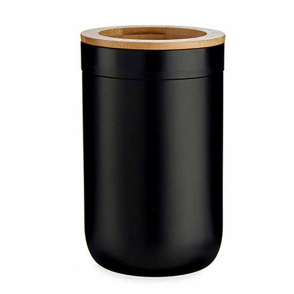 image 1 of Toothbrush Holder Berilo BP16-103BK Brown Black Natural Bamboo polypropylene 7,7 x 11,5 x 7,7 cm (6 Units)