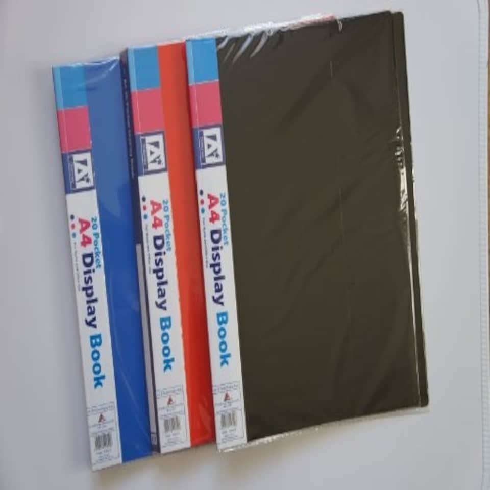image 1 of A4 Display Book 20 Pocket for Home and Office Use - Assorted Colors - Single Supplied