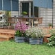 image 7 of Outsunny Set of 2 Raised Garden Bed Metal Planter Box with Safety Edging, Grey