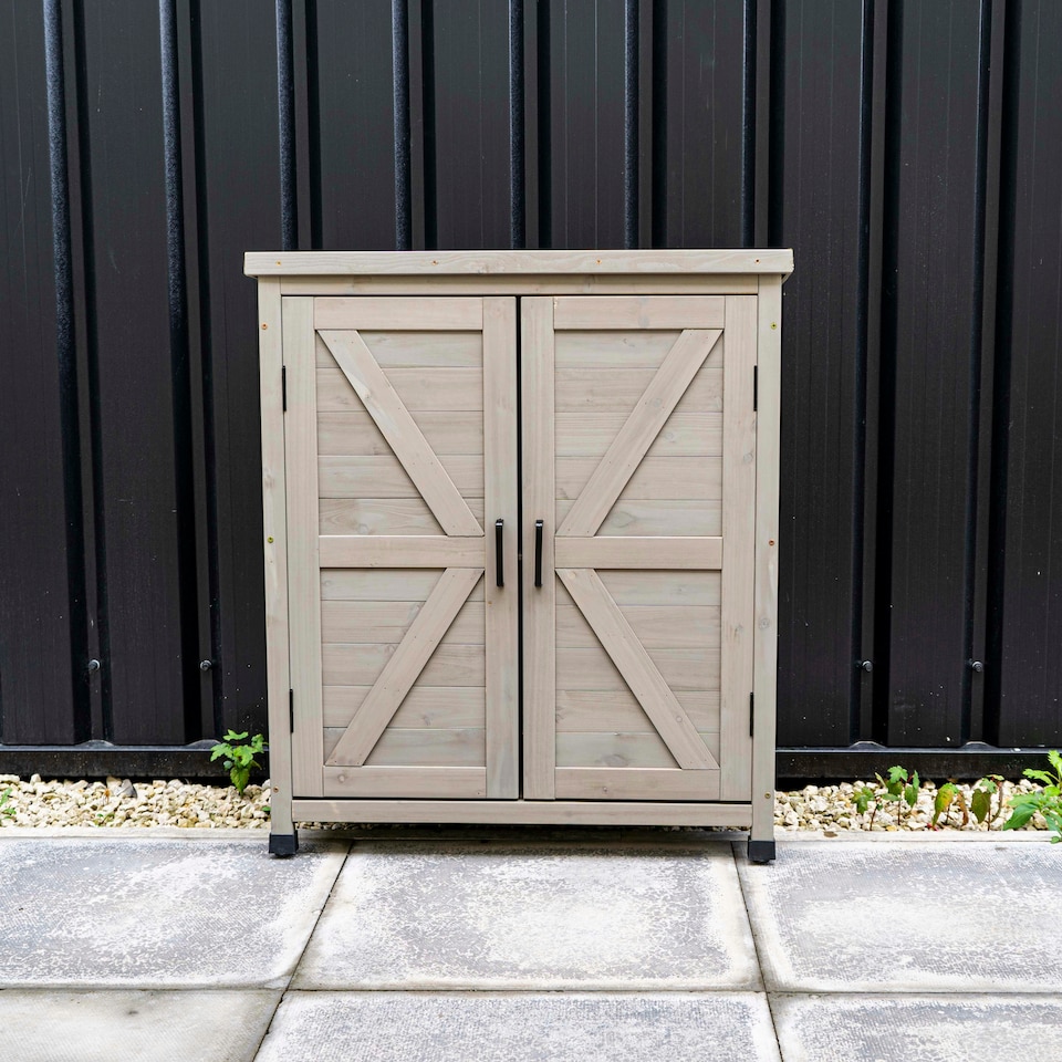 image 1 of Small Garden Wooden Storage Shed Grey
