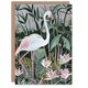 image 1 of Pink Lilies Leaves Tropical Woman Flamingo Her Birthday Card