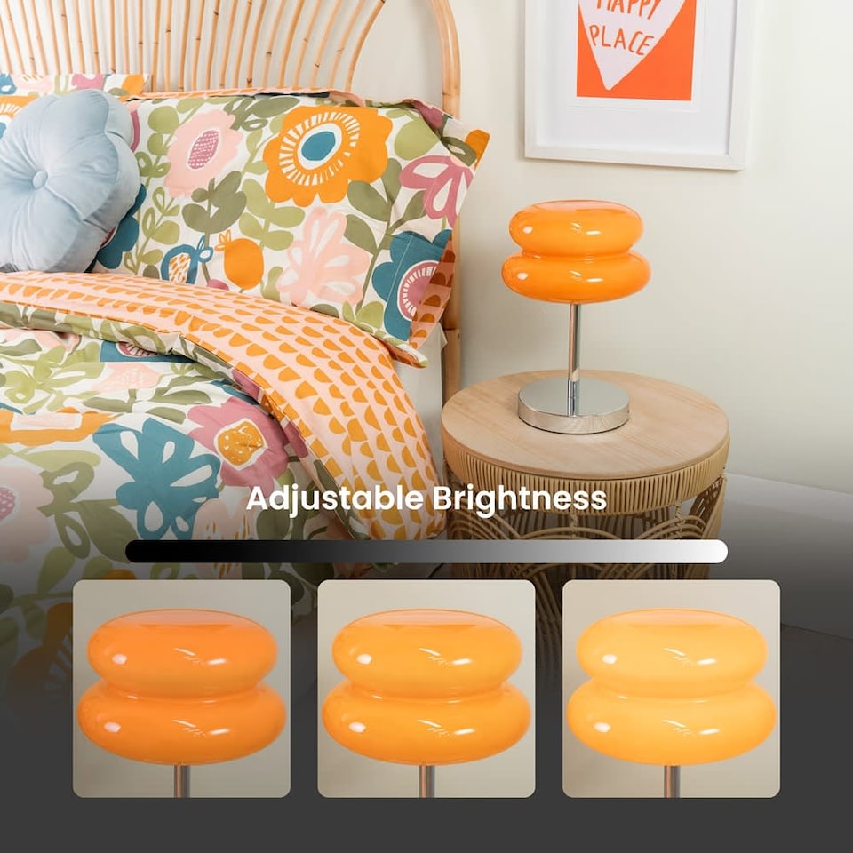 image 1 of ValueLights Travis Orange Rechargeable Integrated LED Portable Table Lamp | Orange