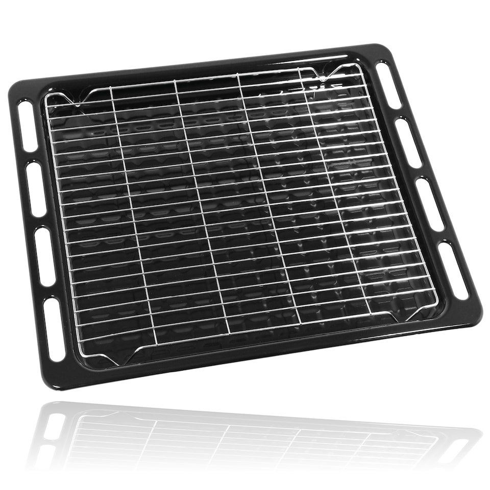 image 1 of SPARES2GO Oven Roasting Pan Crisper Tray UNIVERSAL Full Width Bottom Base 476mm x 374mm