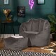 image 3 of icon Sirena Scallop Chair Bean Bag and Footstool Charcoal Grey Velvet Bean Bags Grey