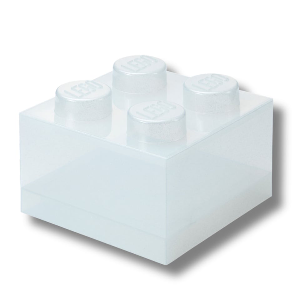 image 1 of LEGO Storage Brick 4 Stud Glitter Translucent