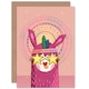 image 1 of Pink Llama Teen Girl Star Sunglasses Groovy Design Greeting Card