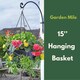 image 3 of Marco Paul Black Plastic Hanging Basket 15" Black
