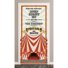Circus Tent Cream Door Cover PVC Party Sign Decoration 66cm x 152cm