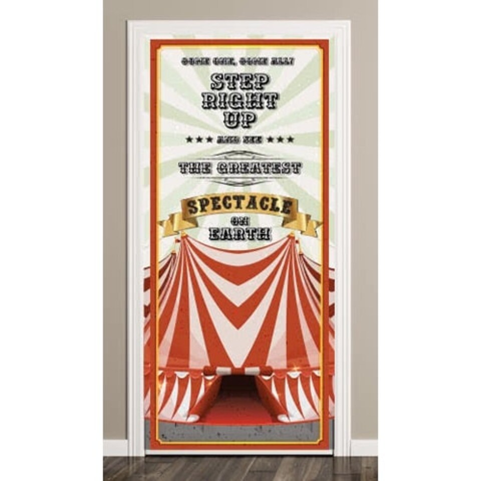 Circus Tent Cream Door Cover PVC Party Sign Decoration 66cm x 152cm