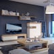 image 3 of Lyon Designer Coffee Table in Riviera Oak and White High Gloss