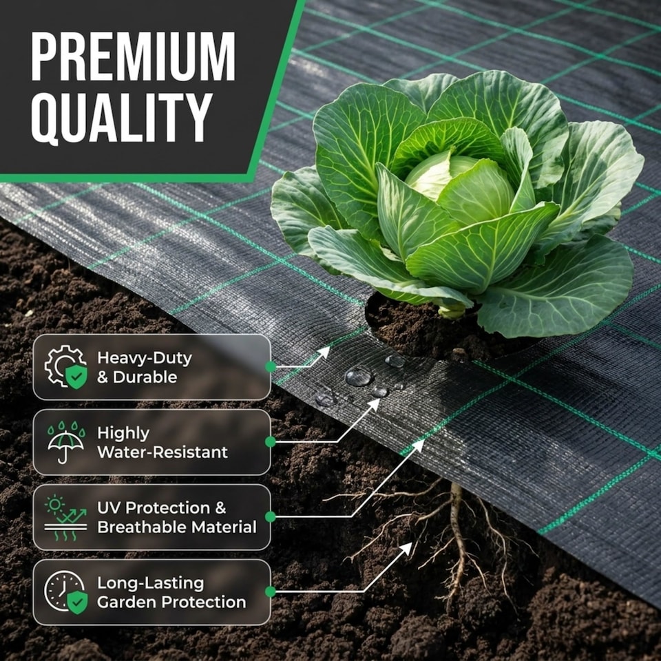 image 1 of Keplin Heavy Duty Weed Control Membrane 125gsm Woven Polypropylene Ground Cover