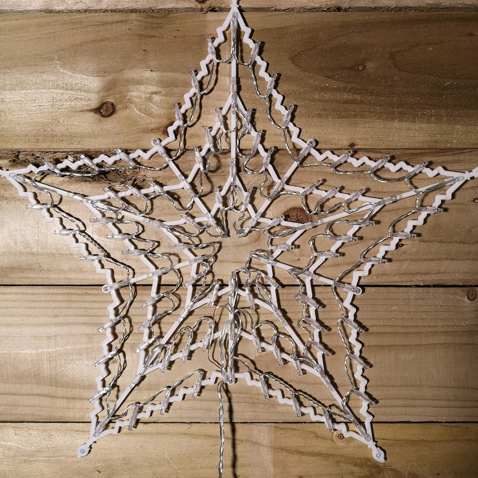 image 1 of 50cm Multi Colour LED Window Star Light Up Indoor/Outdoor Christmas Decorations