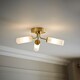 image 2 of ValueLights Canya Gold 3 Way IP44 Reeded Glass Ceiling Light | Gold