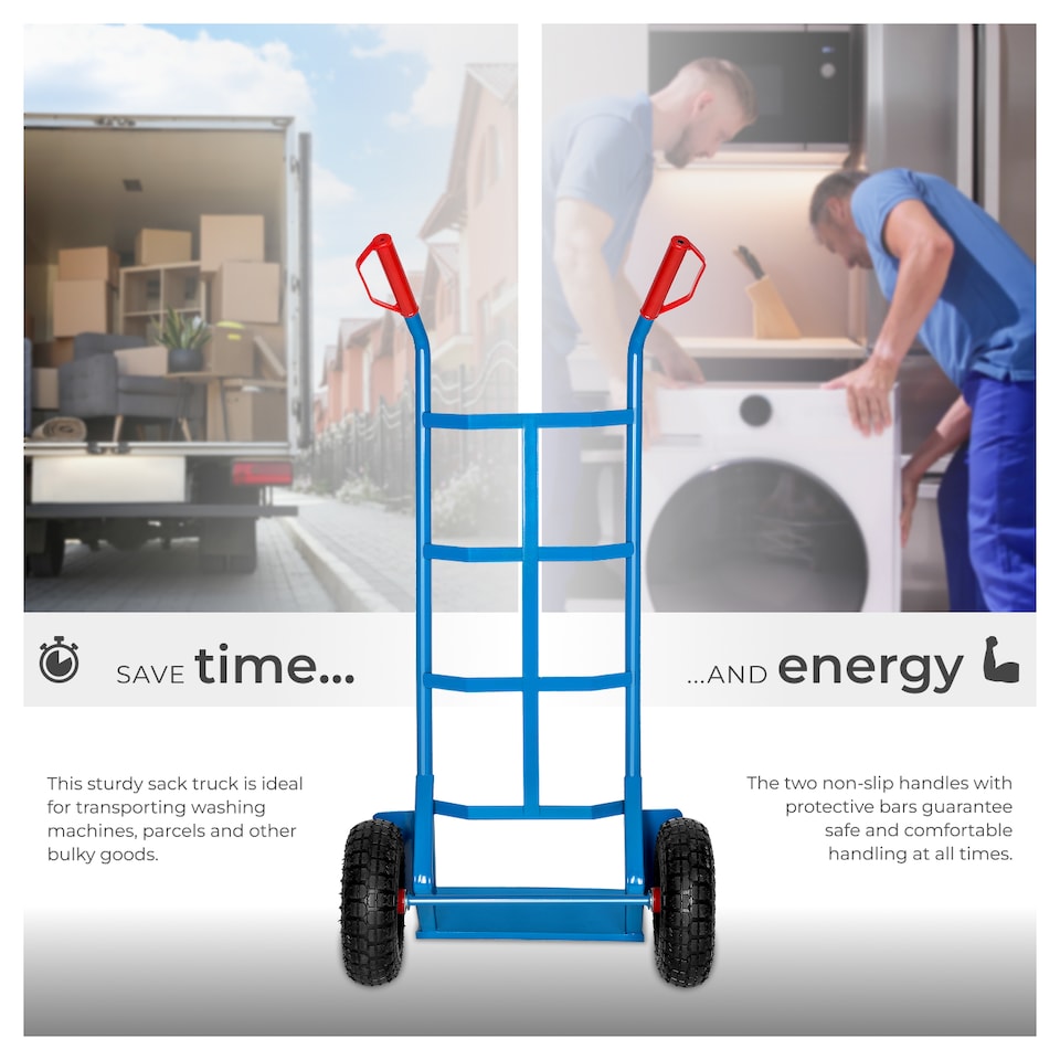 image 1 of Sack Barrow - heavy-duty, 200 kg load capacity, steel frame | Blue | blue | 55 x 44 x 119 cm | 1