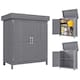 image 1 of Outsunny Wooden Garden Shed Double Door Tool Storage House, 74x43x88cm, Grey
