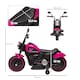 image 5 of HOMCOM 6V Kids Electric Motorbike Ride-Ons Motorcycle with Training Wheels, Light, for Ages 18-36 Months - Pink
