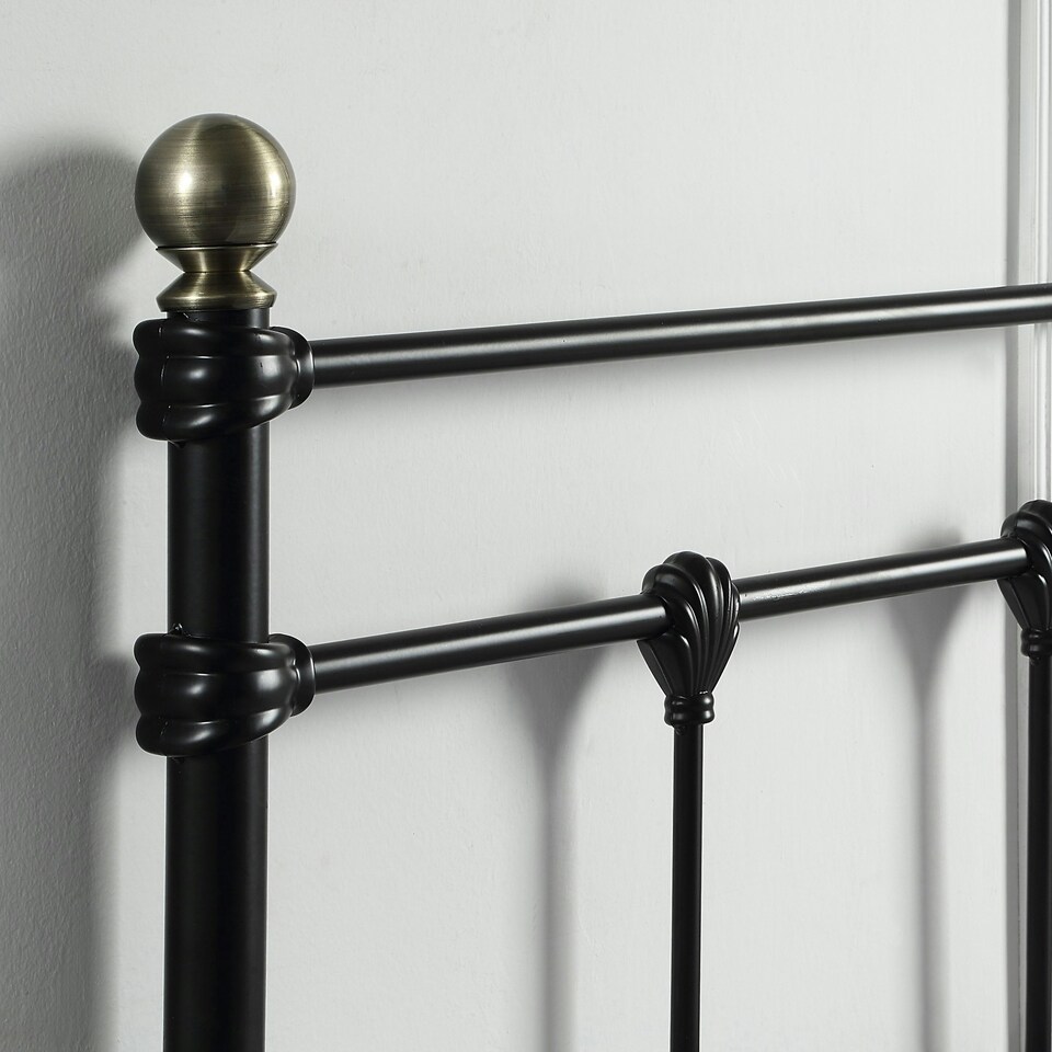 image 1 of Bayford Traditional Vintage Style Black Metal Bed Frame (King)