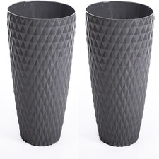 Diamond Planter Slate Grey (D39.5 x H35cm) x 2 | Grey | 2