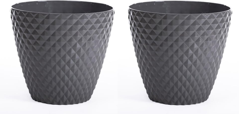image 1 of Diamond Planter Slate Grey (D39.5 x H35cm) x 2 | Grey | 2