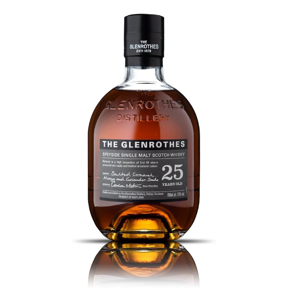 image 1 of Glenrothes - Speyside Single Malt Scotch 25 year old Whisky (Old Bottling) | Multi | Full rich dark gold | salted caramel, mango and coriander seeds | 1