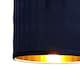 image 6 of Set of 2 Sundance - Navy Blue Velvet Pleated 25cm Lamp Shades with Gold Inner | Blue | Gold | Medium | 2