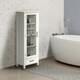 image 5 of Teamson Home Bathroom Wooden Free Standing Tall Linen Storage Cabinet Tower, White